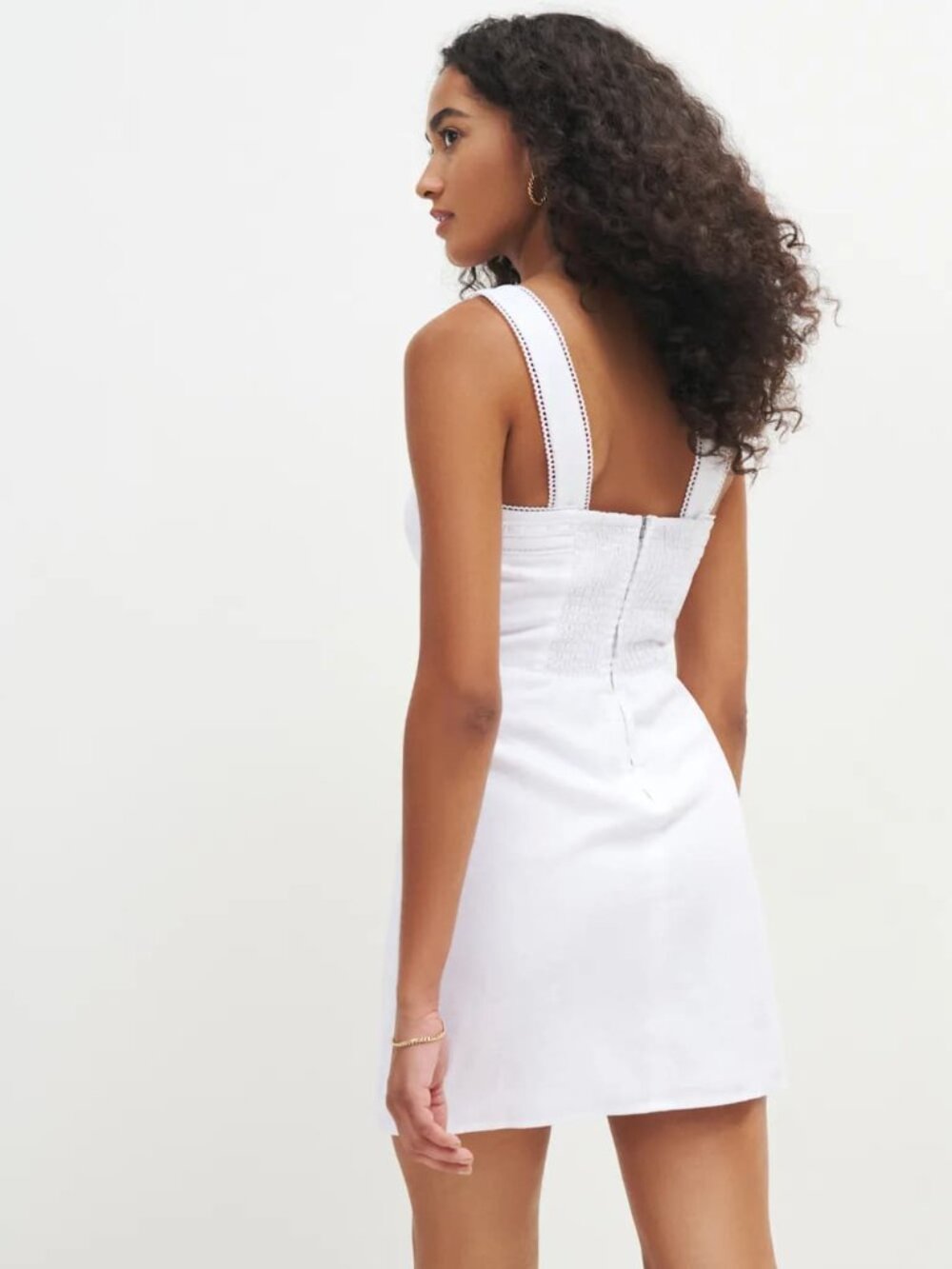NWT Reformation Elana Linen Mini Dress White LWD 4 - Picture 3 of 11